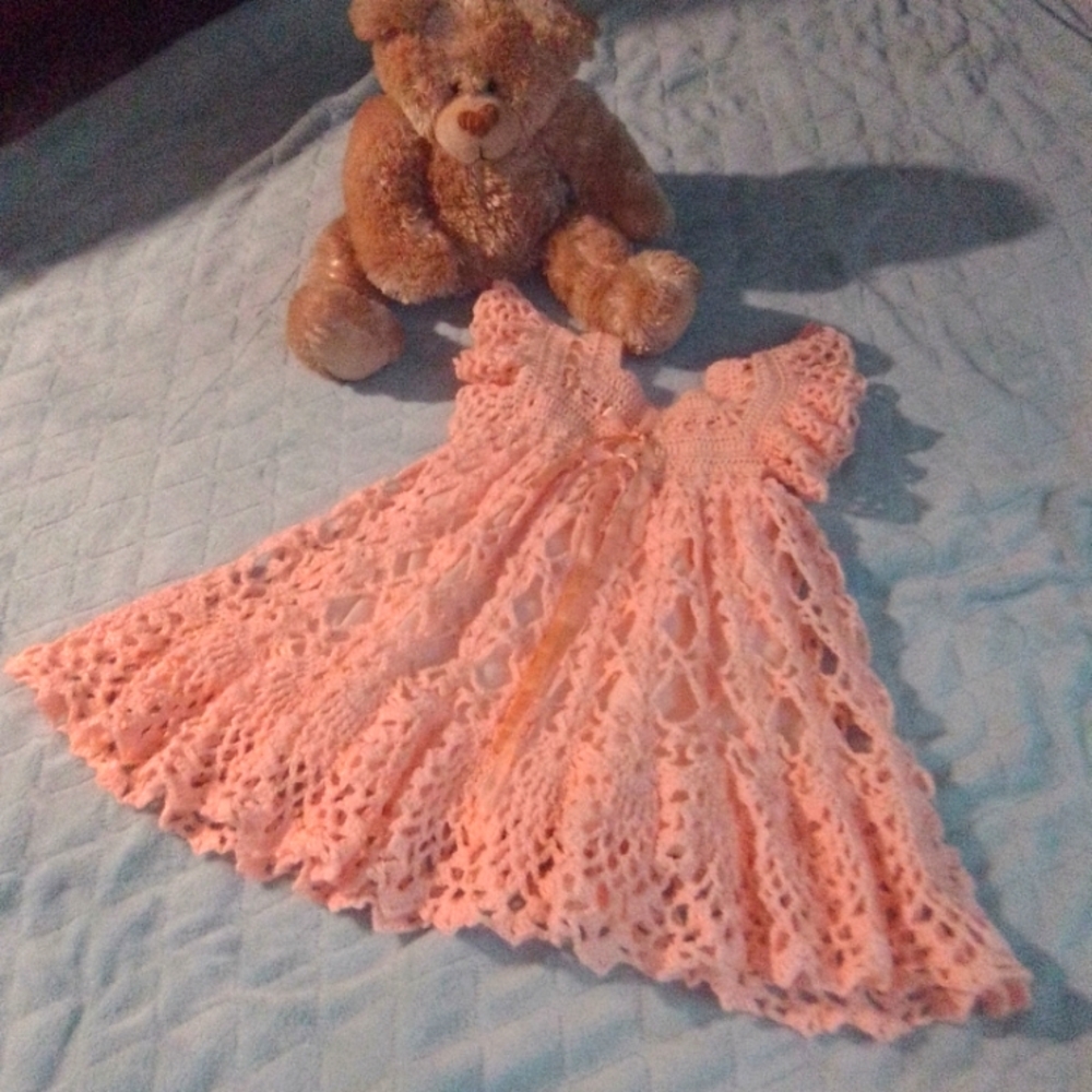 Hand crochet girls dress